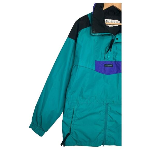VTG Columbia Pullover Jacket Mens Medium Nylon Windbreaker Radial Sleeve 90s - Picture 10 of 16